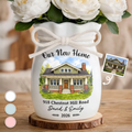 Custom Photo New Home Flower Vase With Ribbon - Personalized Anniversary Christmas Wedding Gifts For Husband And Wife, Him And Her - Love Lives Here