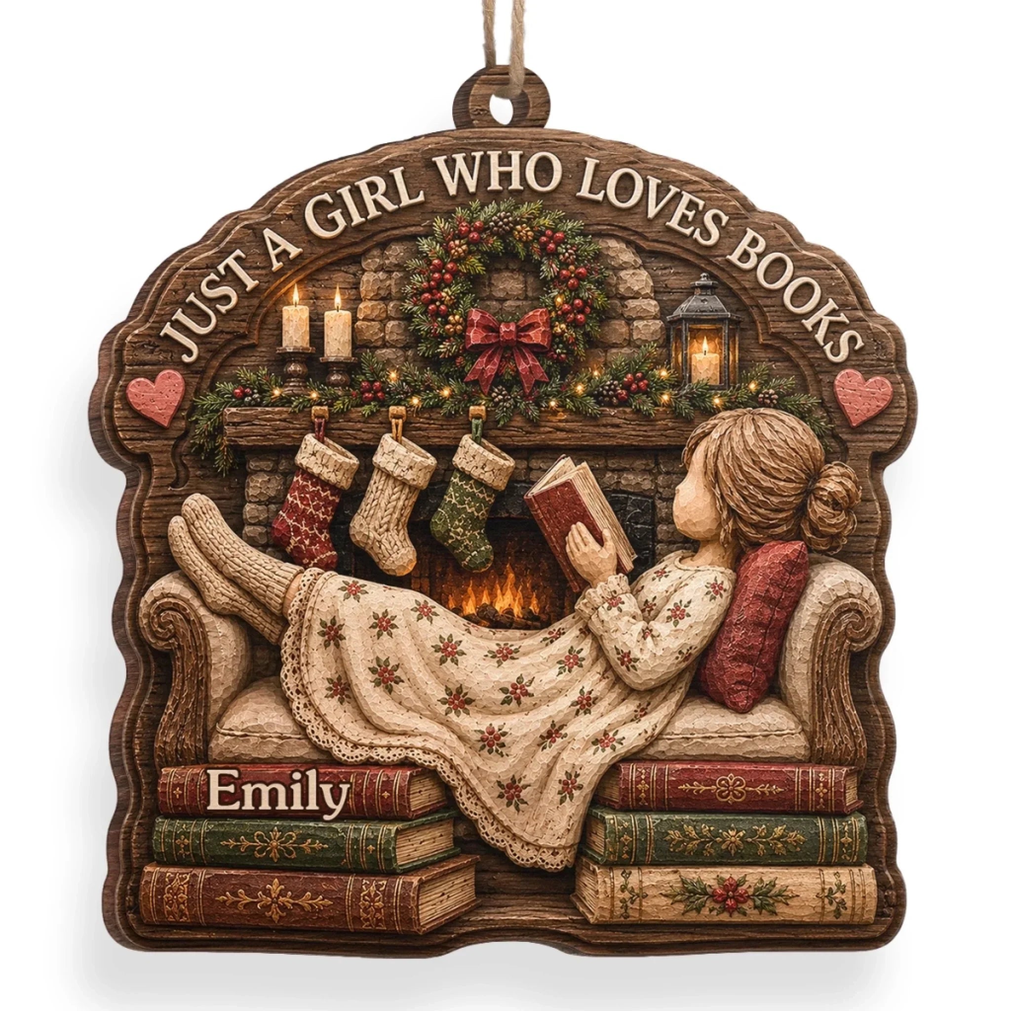Custom Wood Ornament - Personalized Christmas  Bookish Gifts For Book Lovers, Bookworms, Readers - My Weekend Is Fully Booked