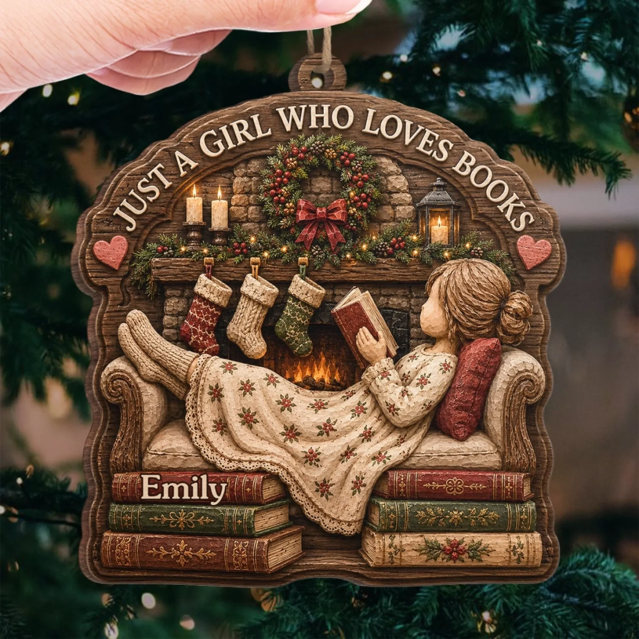 Custom Wood Ornament - Personalized Christmas  Bookish Gifts For Book Lovers, Bookworms, Readers - My Weekend Is Fully Booked