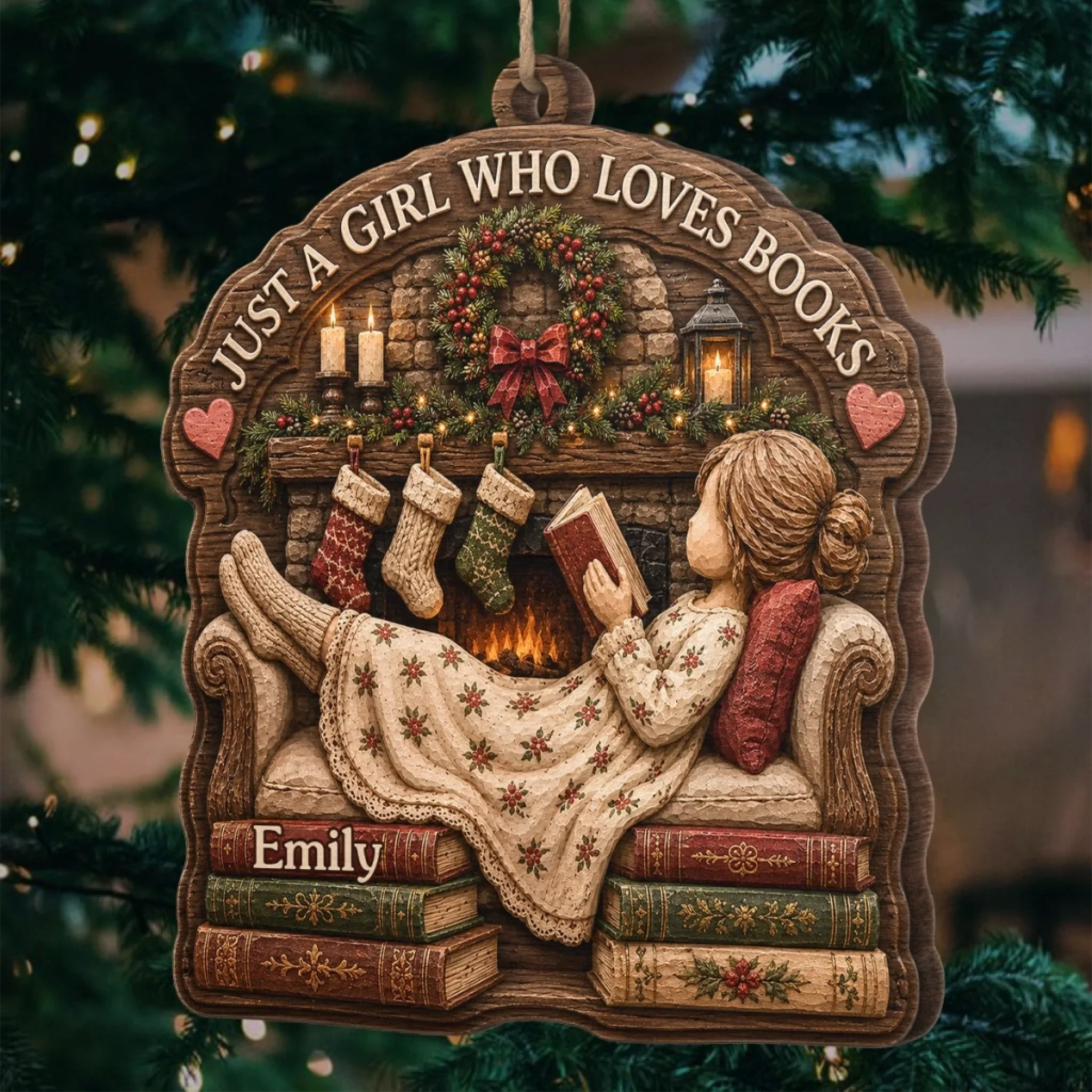 Custom Wood Ornament - Personalized Christmas  Bookish Gifts For Book Lovers, Bookworms, Readers - My Weekend Is Fully Booked