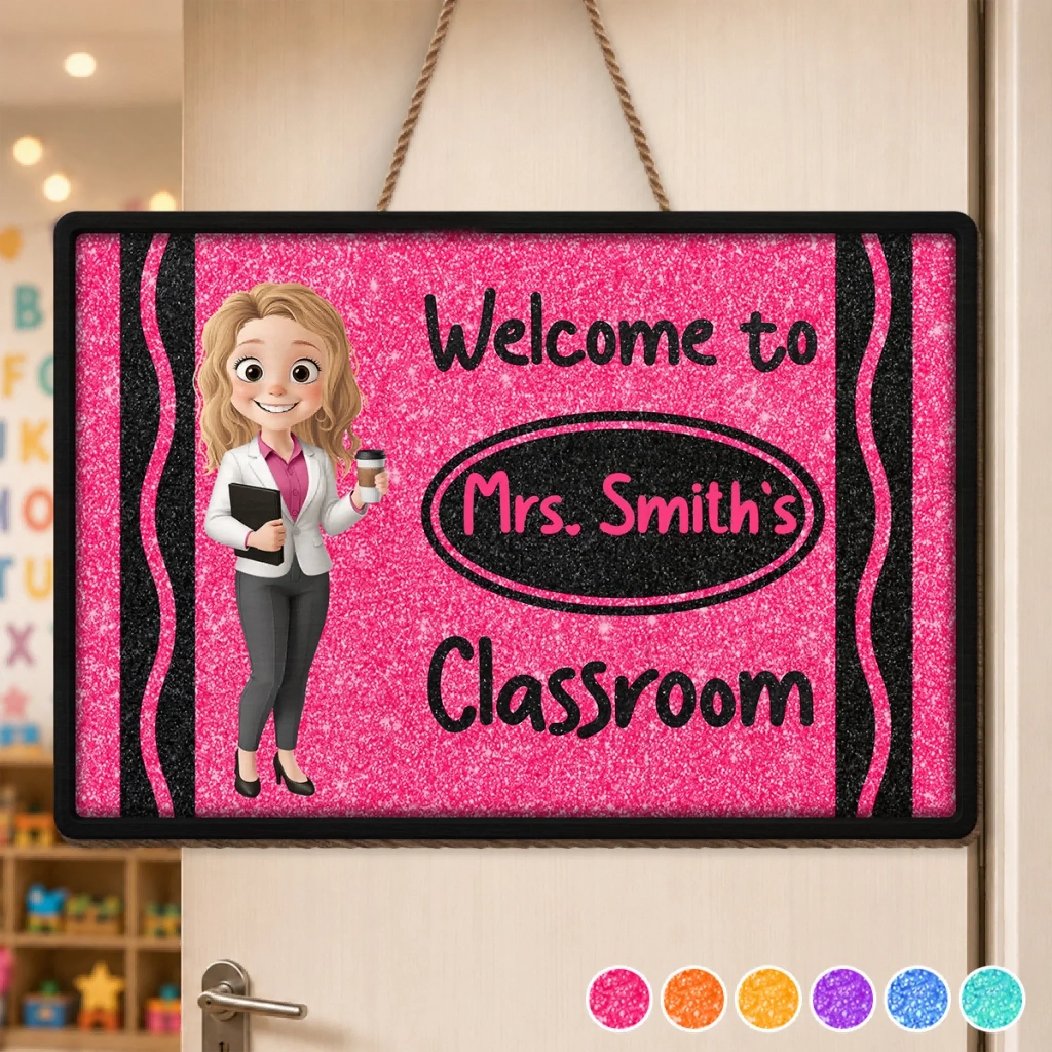 Custom Classroom Decor Wood Sign - Personalized Back To School Gifts For Teachers - My Happy Learning Place