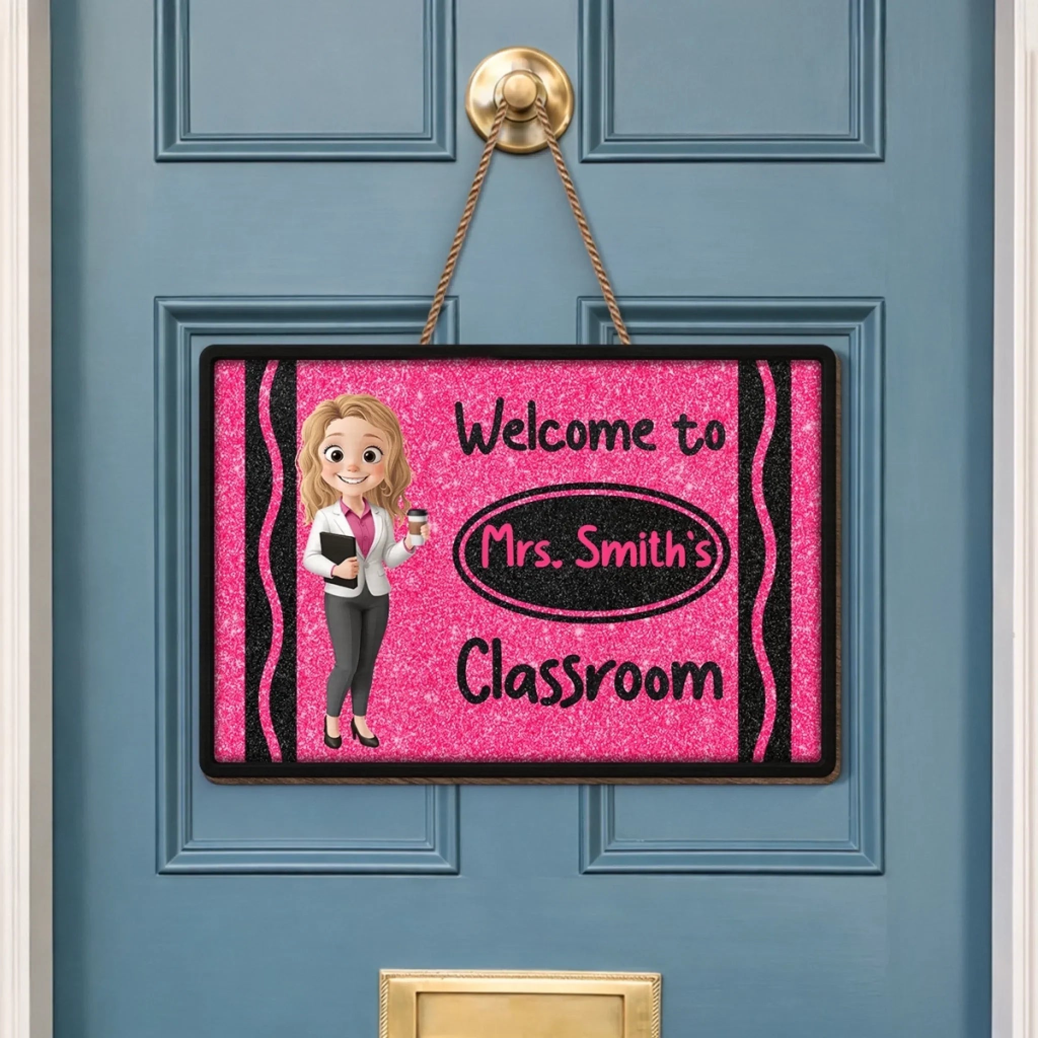 Custom Classroom Decor Wood Sign - Personalized Back To School Gifts For Teachers - My Happy Learning Place