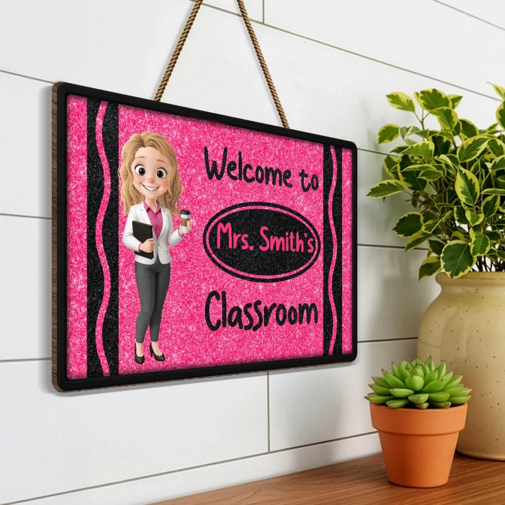 Custom Classroom Decor Wood Sign - Personalized Back To School Gifts For Teachers - My Happy Learning Place