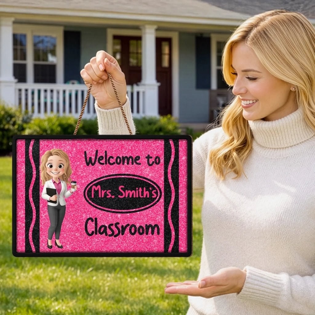 Custom Classroom Decor Wood Sign - Personalized Back To School Gifts For Teachers - My Happy Learning Place