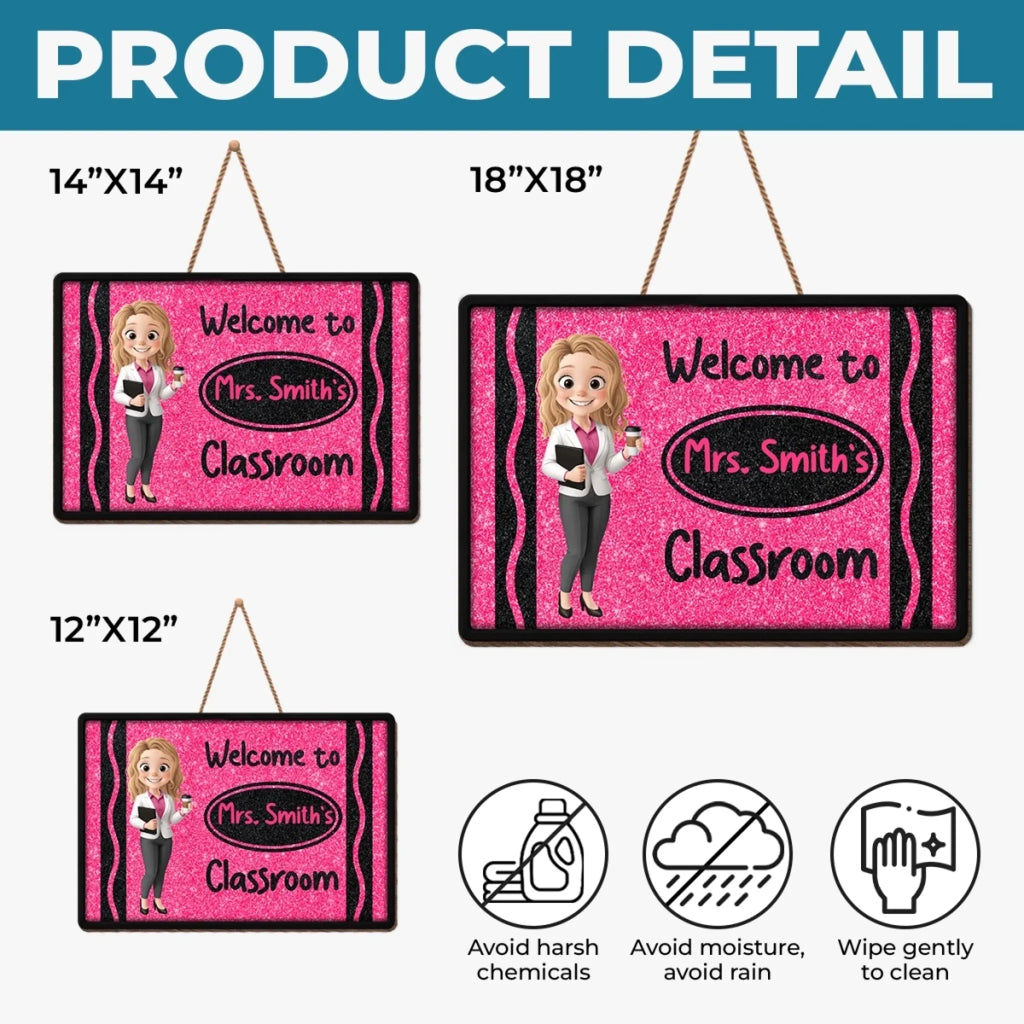 Custom Classroom Decor Wood Sign - Personalized Back To School Gifts For Teachers - My Happy Learning Place