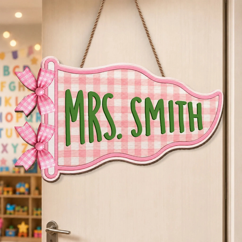Custom Classroom Decor Wood Sign - Personalized Back To School Gifts For Teachers - Love In Every Lesson