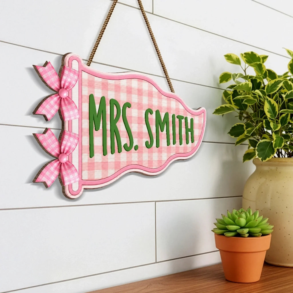 Custom Classroom Decor Wood Sign - Personalized Back To School Gifts For Teachers - Love In Every Lesson