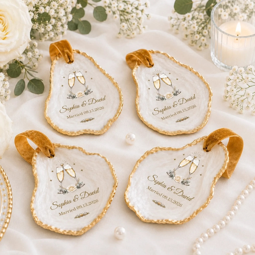 Custom First Christmas Oyster-Shaped Ornament - Personalized Anniversary Christmas Wedding Gifts For Husband And Wife, Him And Her - Sweetest Christmas With You