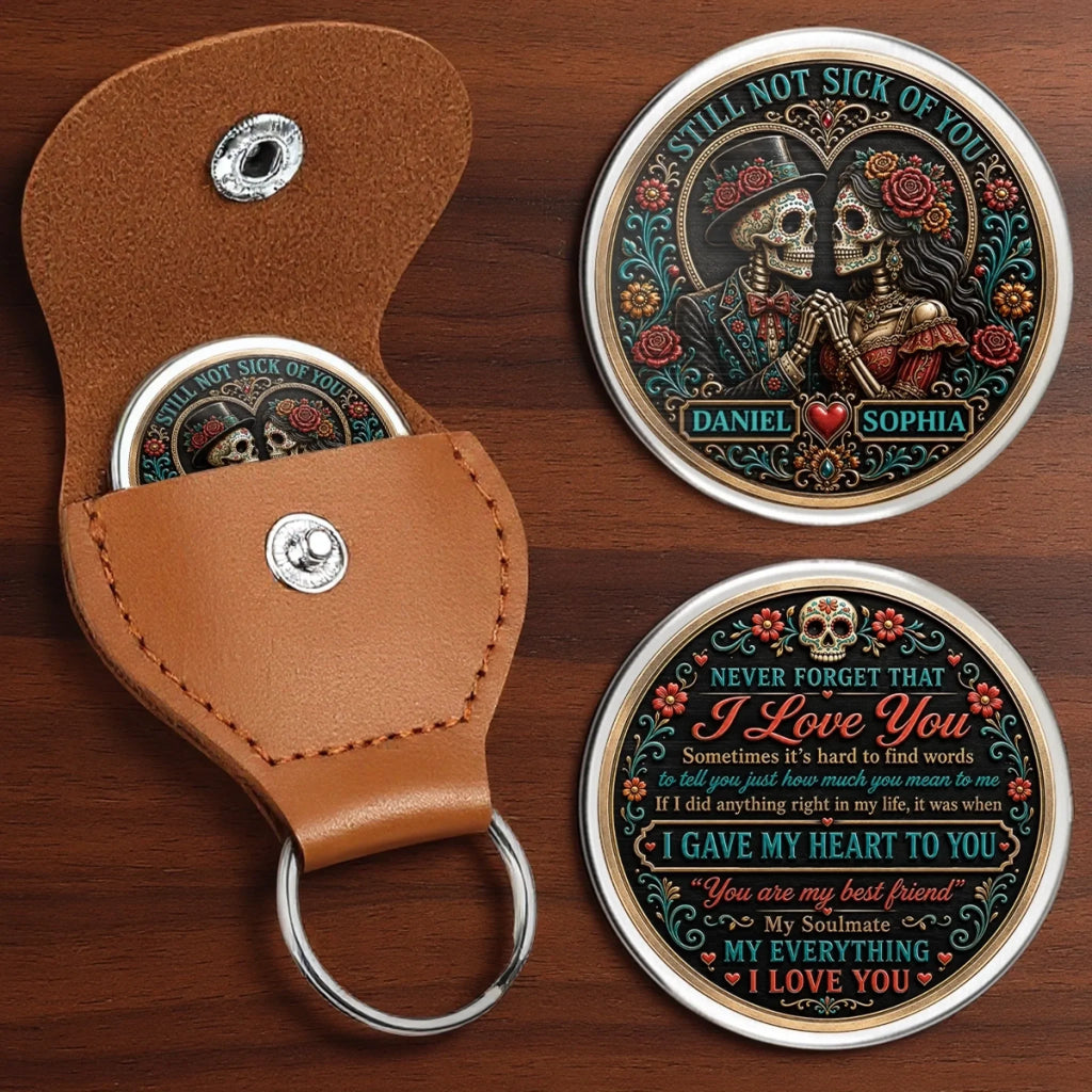 Custom Day Of The Dead Pocket Hug - Personalized Anniversary Wedding Gifts For Husband And Wife, Him And Her - Haunt My Heart Forever