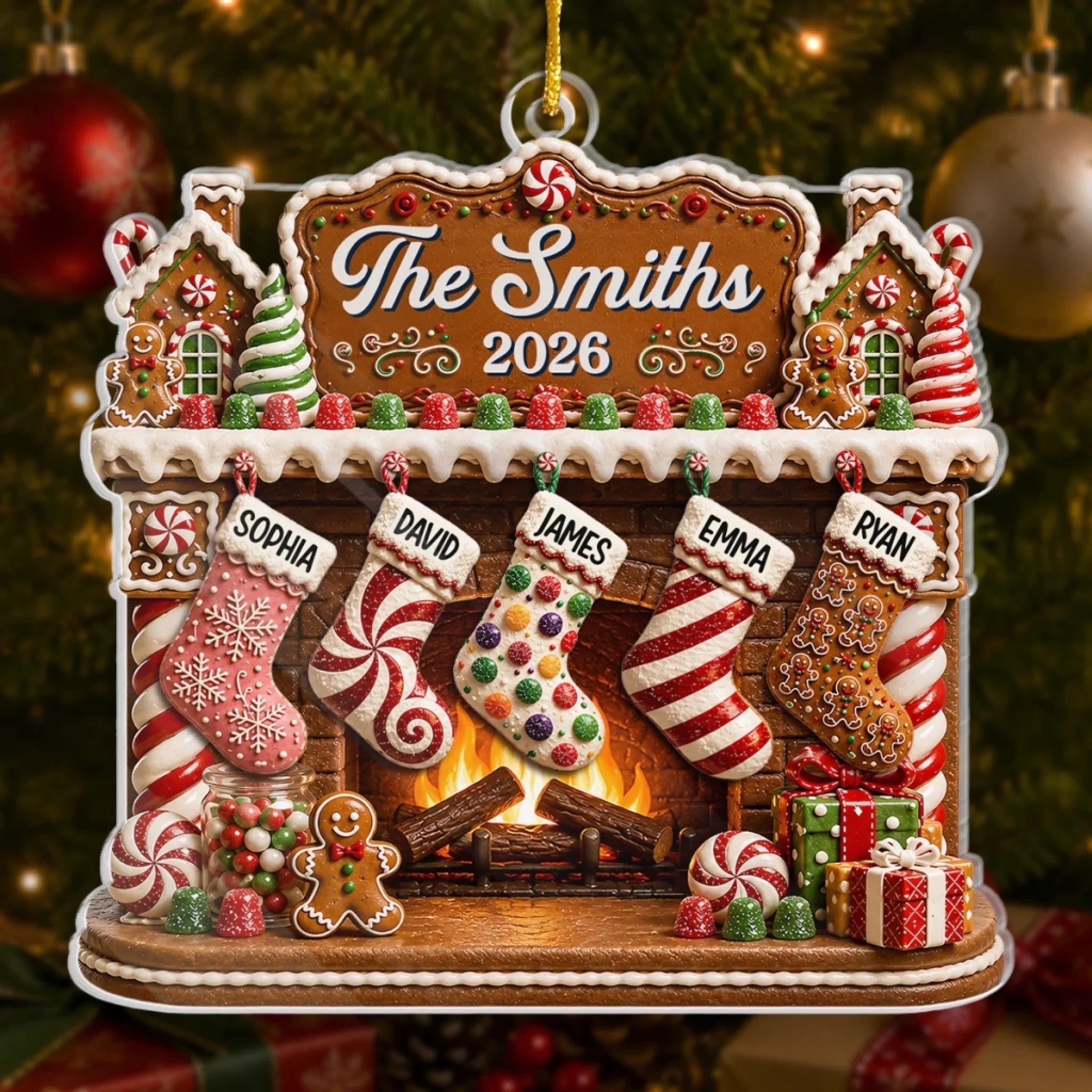 Custom Acrylic Ornament - Personalized Christmas Birthday Gifts For Mom, Dad, Brother, Sister - Christmas Feels Like Home