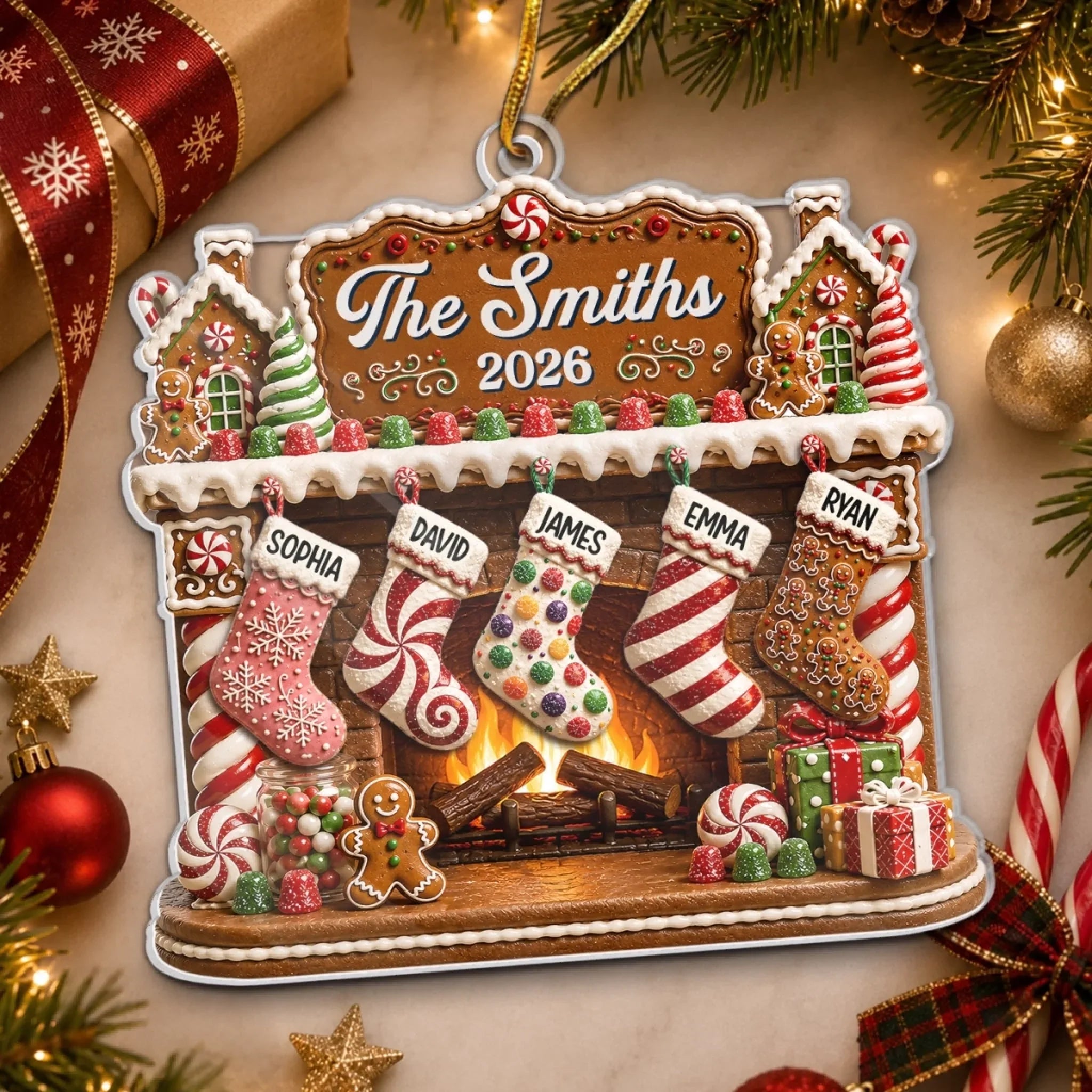 Custom Acrylic Ornament - Personalized Christmas Birthday Gifts For Mom, Dad, Brother, Sister - Christmas Feels Like Home