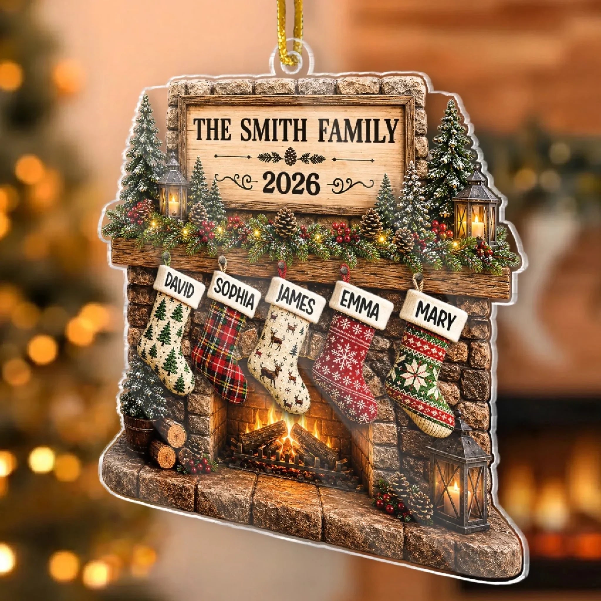 Custom Acrylic Ornament - Personalized Christmas Birthday Gifts For Mom, Dad, Brother, Sister - Together For Christmas