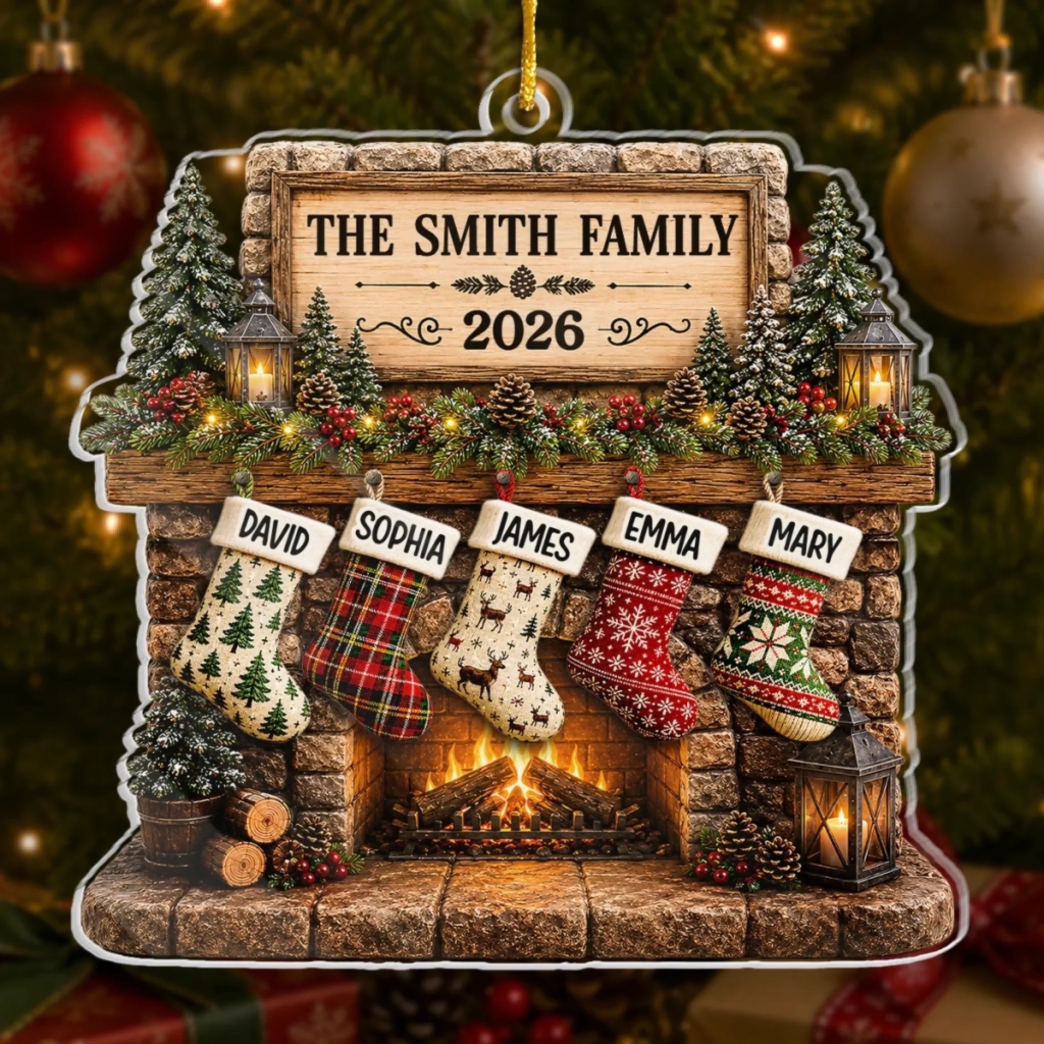 Custom Acrylic Ornament - Personalized Christmas Birthday Gifts For Mom, Dad, Brother, Sister - Together For Christmas