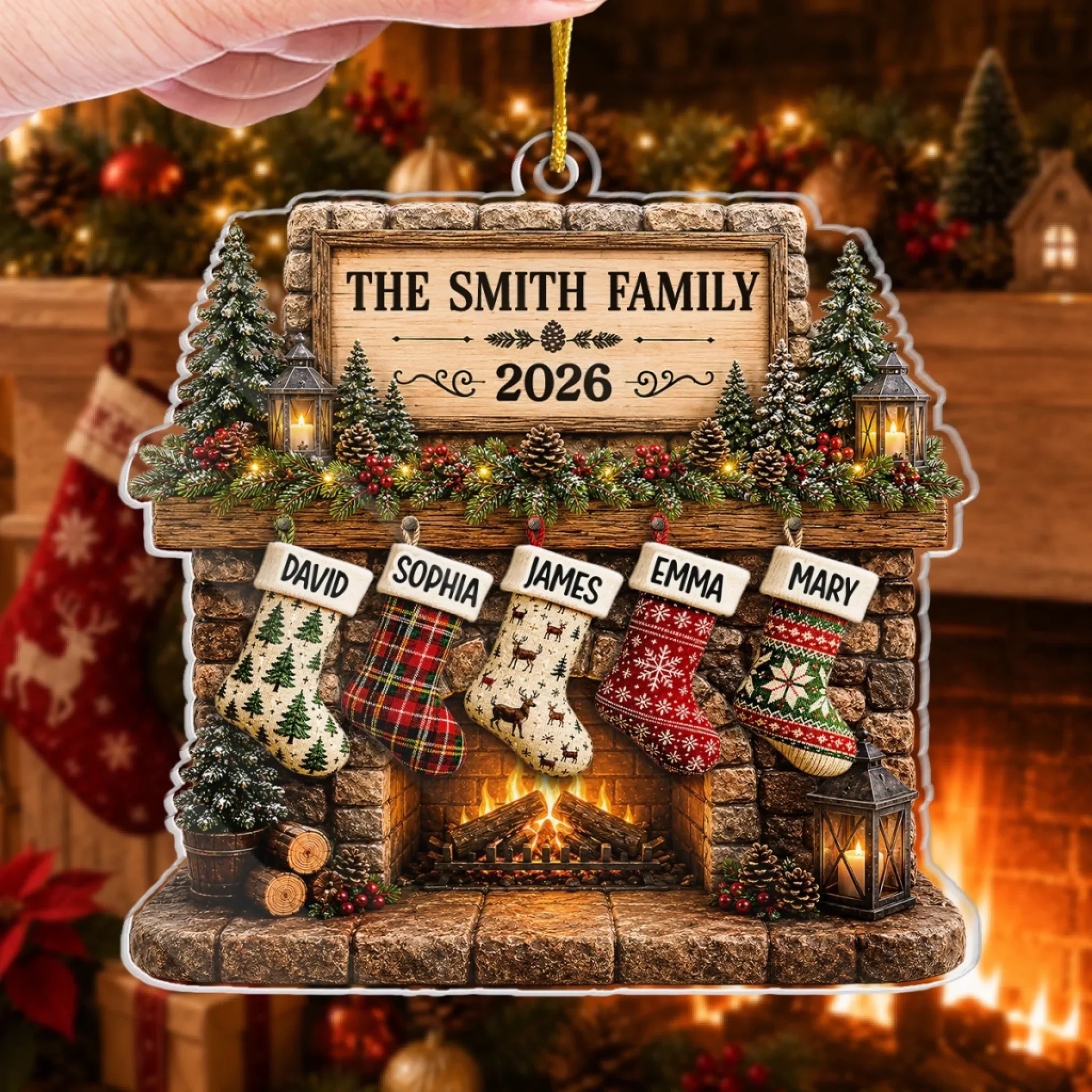 Custom Acrylic Ornament - Personalized Christmas Birthday Gifts For Mom, Dad, Brother, Sister - Together For Christmas