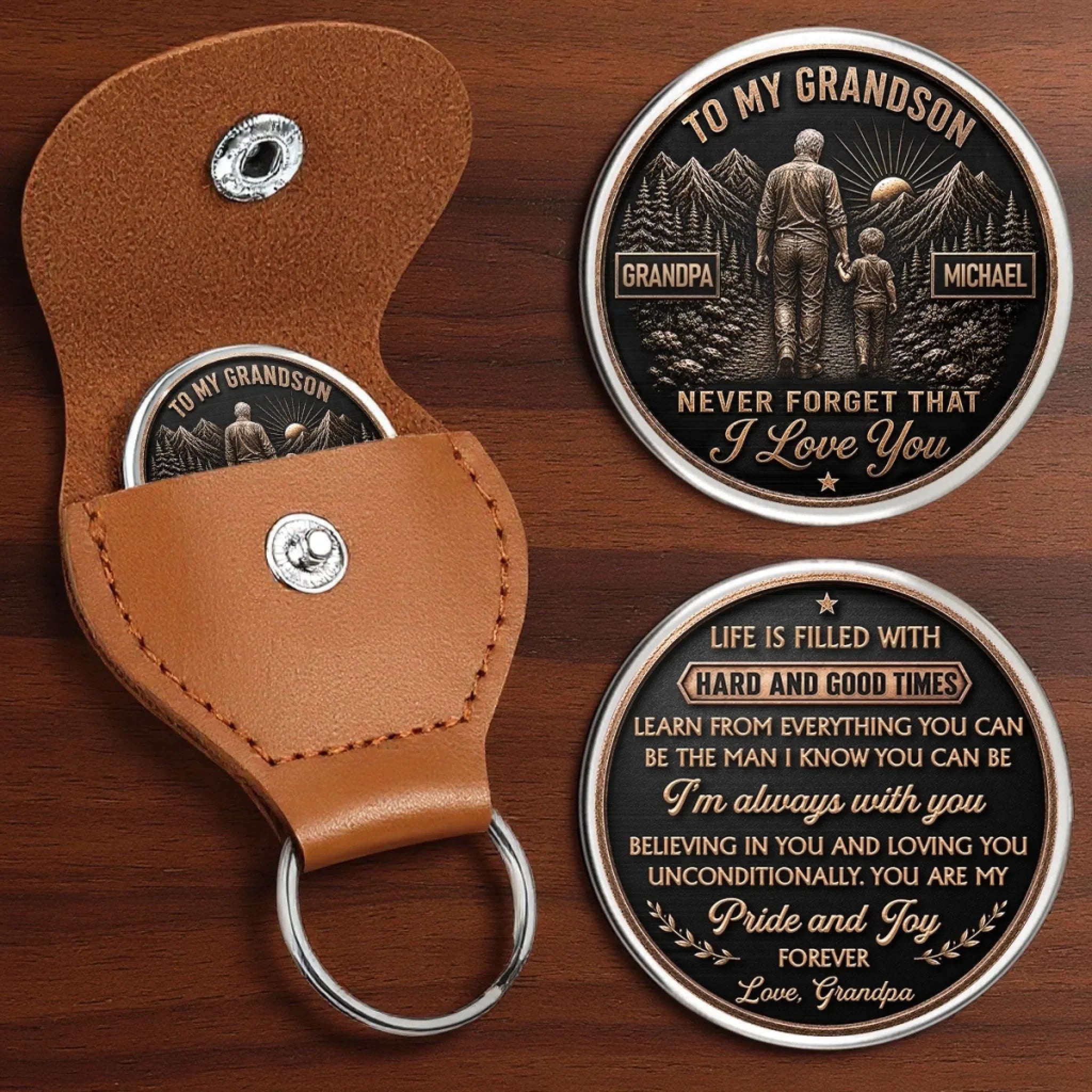 Custom Pocket Hug - Personalized Birthday Gifts For Granddaughter, Grandson - Making Every Moment Count