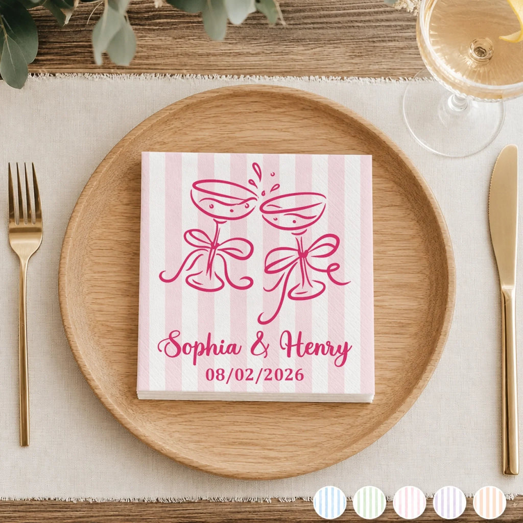 Custom Cocktail Napkins - Personalized Wedding Party Favor Gifts For Guests, Adults - A Lifetime Starts Today