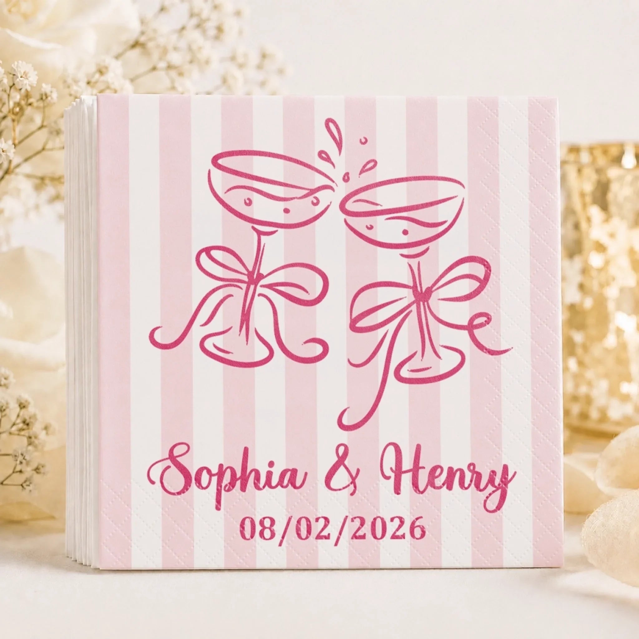 Custom Cocktail Napkins - Personalized Wedding Party Favor Gifts For Guests, Adults - A Lifetime Starts Today
