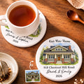 Custom Photo New Home Ceramic Coaster - Personalized Anniversary Christmas Wedding Gifts For Husband And Wife, Him And Her - A Fresh Place To Grow