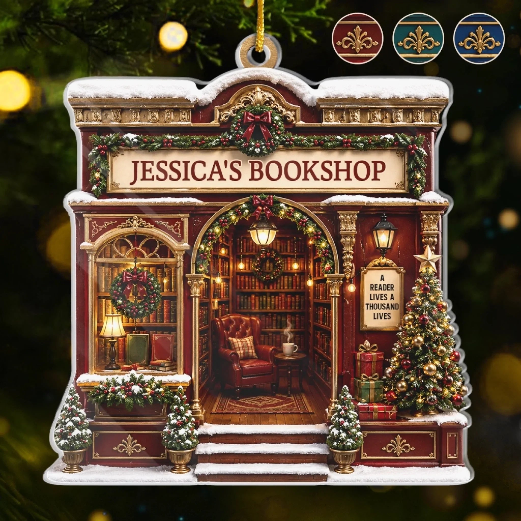 Custom Acrylic Ornament - Personalized Christmas Bookish Gifts For Book Lovers, Bookworms, Readers - Find Me In The Bookshop