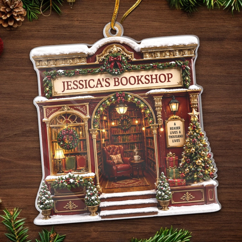 Custom Acrylic Ornament - Personalized Christmas Bookish Gifts For Book Lovers, Bookworms, Readers - Find Me In The Bookshop