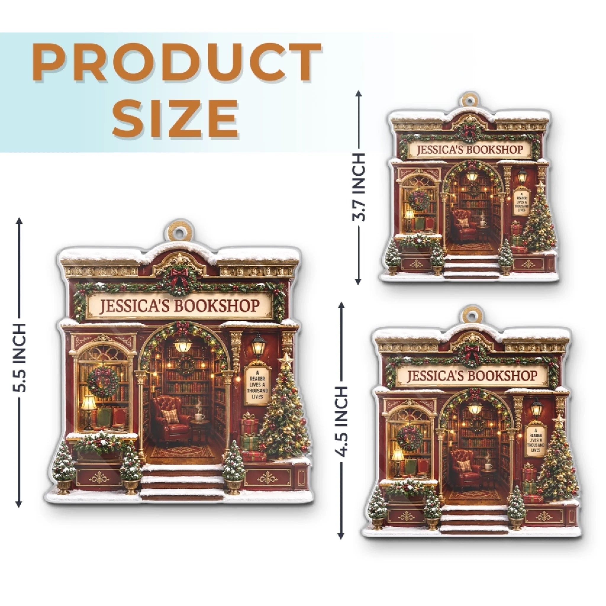 Custom Acrylic Ornament - Personalized Christmas Bookish Gifts For Book Lovers, Bookworms, Readers - Find Me In The Bookshop