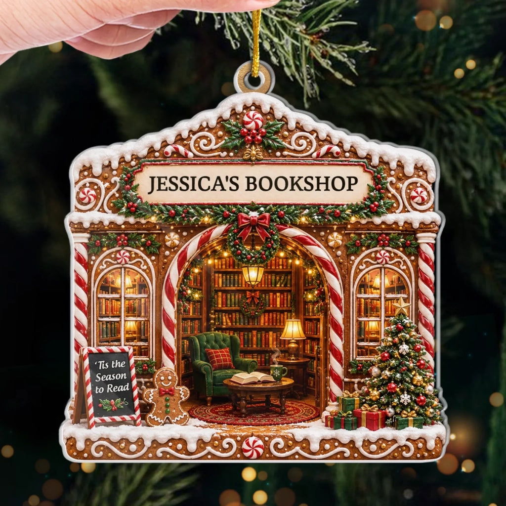 Custom Acrylic Ornament - Personalized Christmas Bookish Gifts For Book Lovers, Bookworms, Readers - Books Are My Sanctuary
