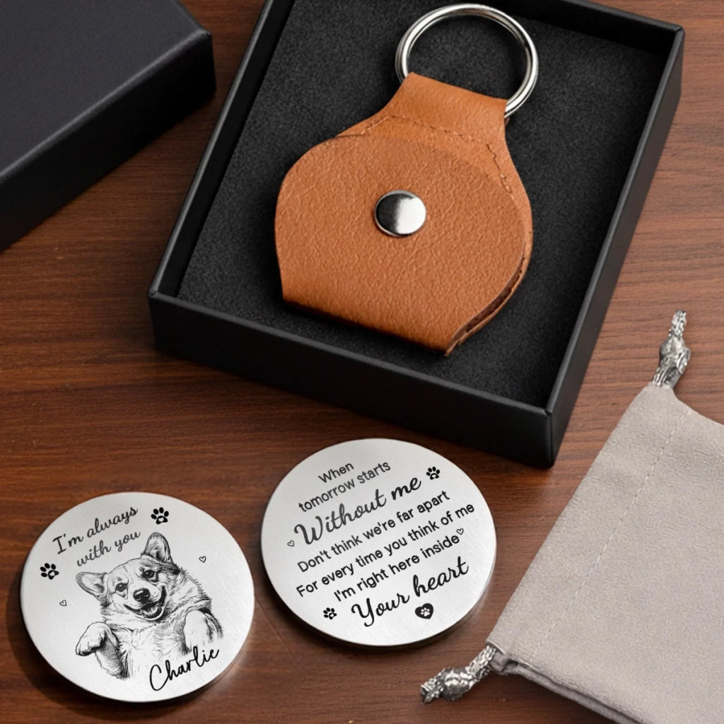 Custom Photo Pocket Hug - Personalized Pet Memorial Sympathy Gifts For Dogs, Cats - Loved Beyond Goodbye