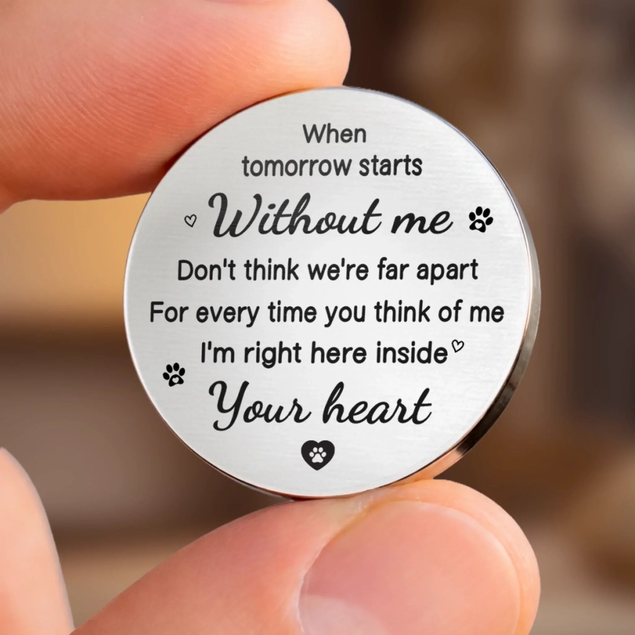 Custom Photo Pocket Hug - Personalized Pet Memorial Sympathy Gifts For Dogs, Cats - Loved Beyond Goodbye