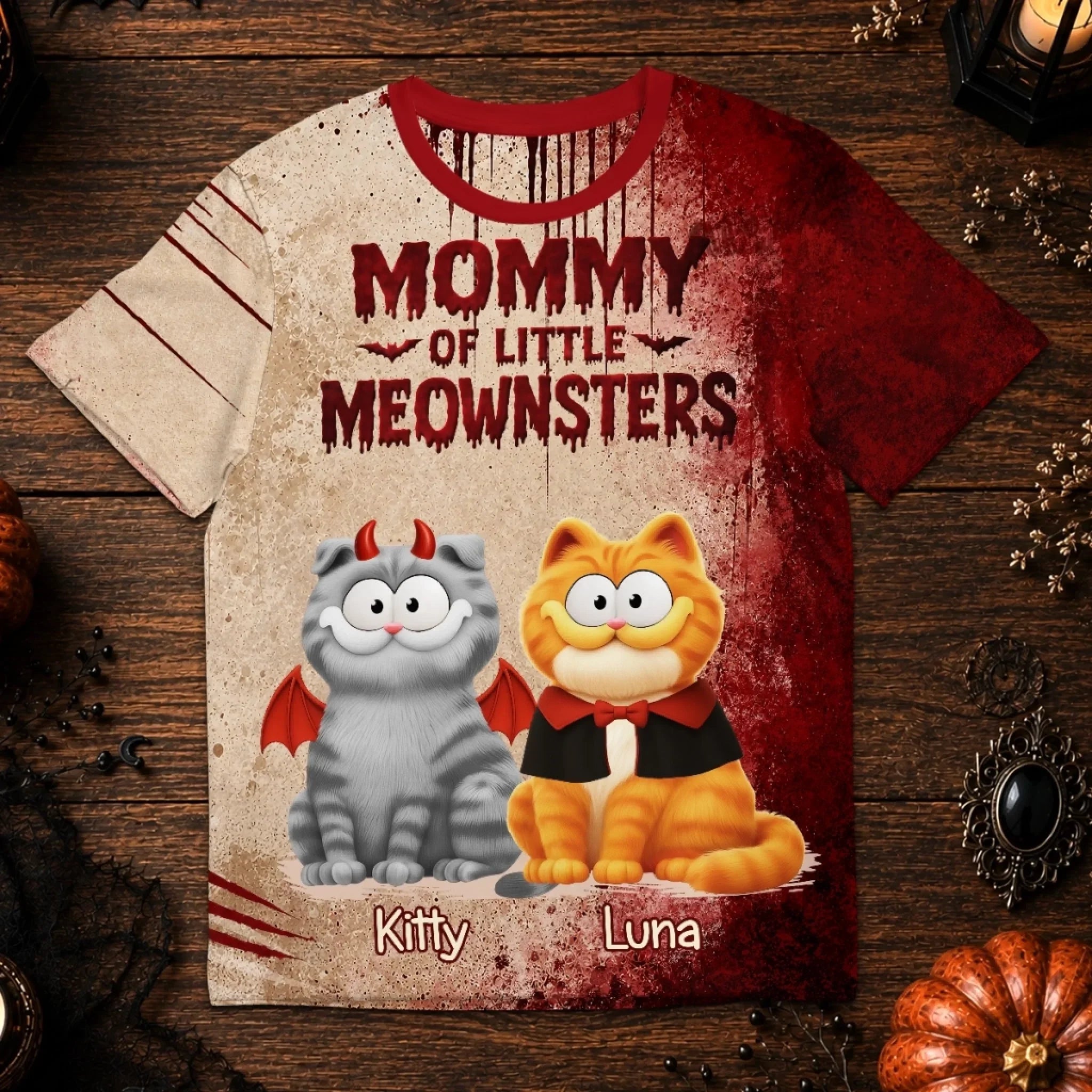 Custom T-shirt - Personalized Halloween Birthday Gifts For Cat Lovers, Cat Mom And Dad - Bewitched By Whiskers