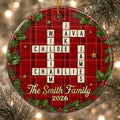 Custom Scrabble Ceramic Ornament - Personalized Christmas Birthday Gifts For Mom, Dad, Brother, Sister - Home Is Christmas
