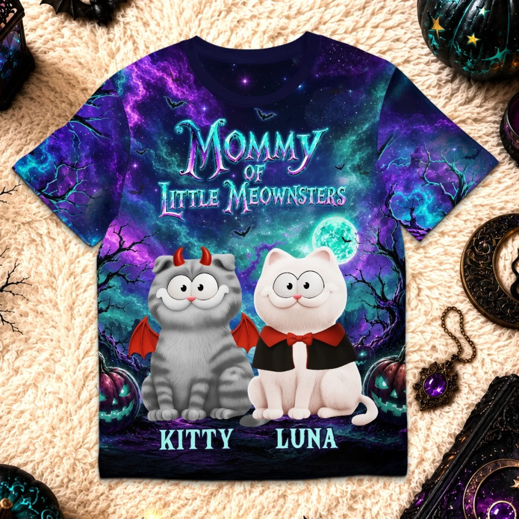Custom T-shirt - Personalized Halloween Birthday Gifts For Cat Lovers, Cat Mom And Dad - Witchy Whisker Wonders