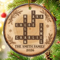 Custom Scrabble Ceramic Ornament - Personalized Christmas Birthday Gifts For Mom, Dad, Brother, Sister - Holiday Magic Starts Here
