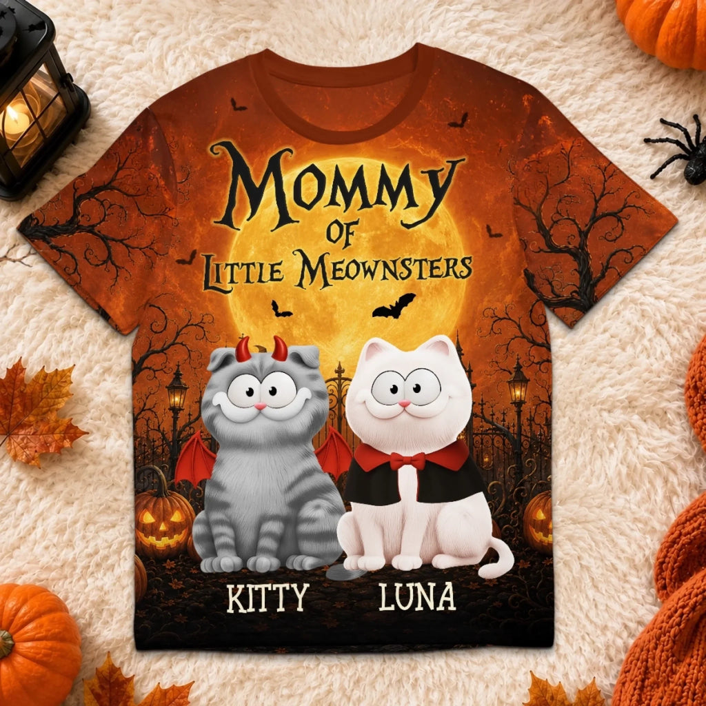 Custom Pumpkin T-shirt - Personalized Halloween Birthday Gifts For Cat Lovers, Cat Mom And Dad - Pumpkin Purr Patrol