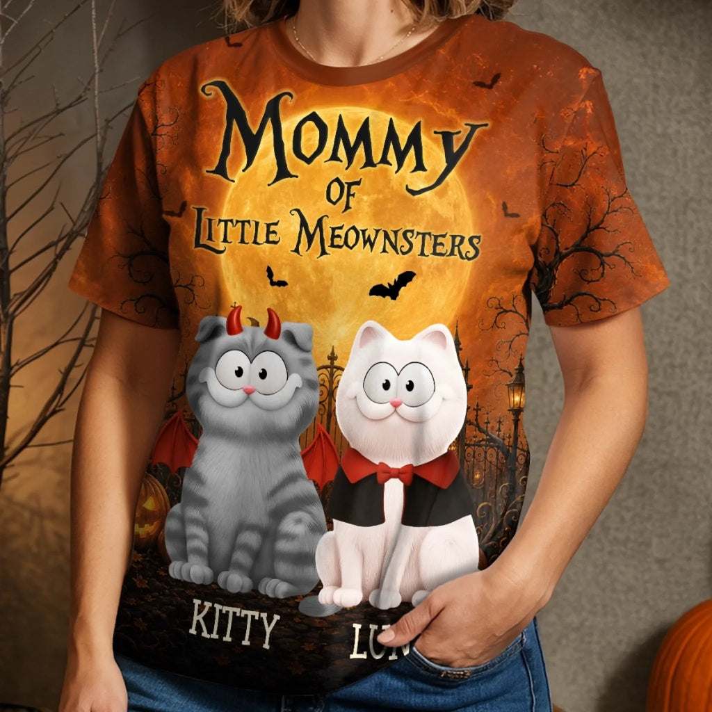 Custom Pumpkin T-shirt - Personalized Halloween Birthday Gifts For Cat Lovers, Cat Mom And Dad - Pumpkin Purr Patrol