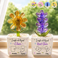 Custom Long Distance Glass Everlasting Flowers - Personalized Best Friend Birthday Gifts For Women, Besties, Sisters, BFF - Friendship Without Borders