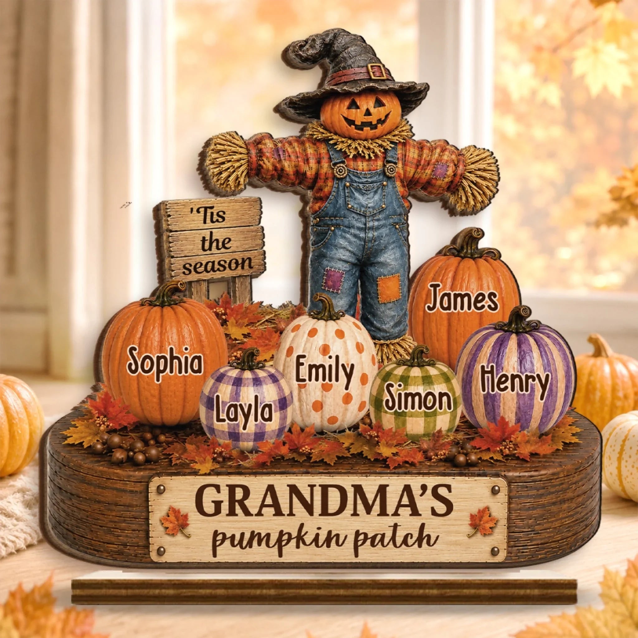 Custom Pumpkin 2-Layered Wooden Plaque - Personalized Birthday Gifts For Mom, Grandma - Making Sweet Fall Memories
