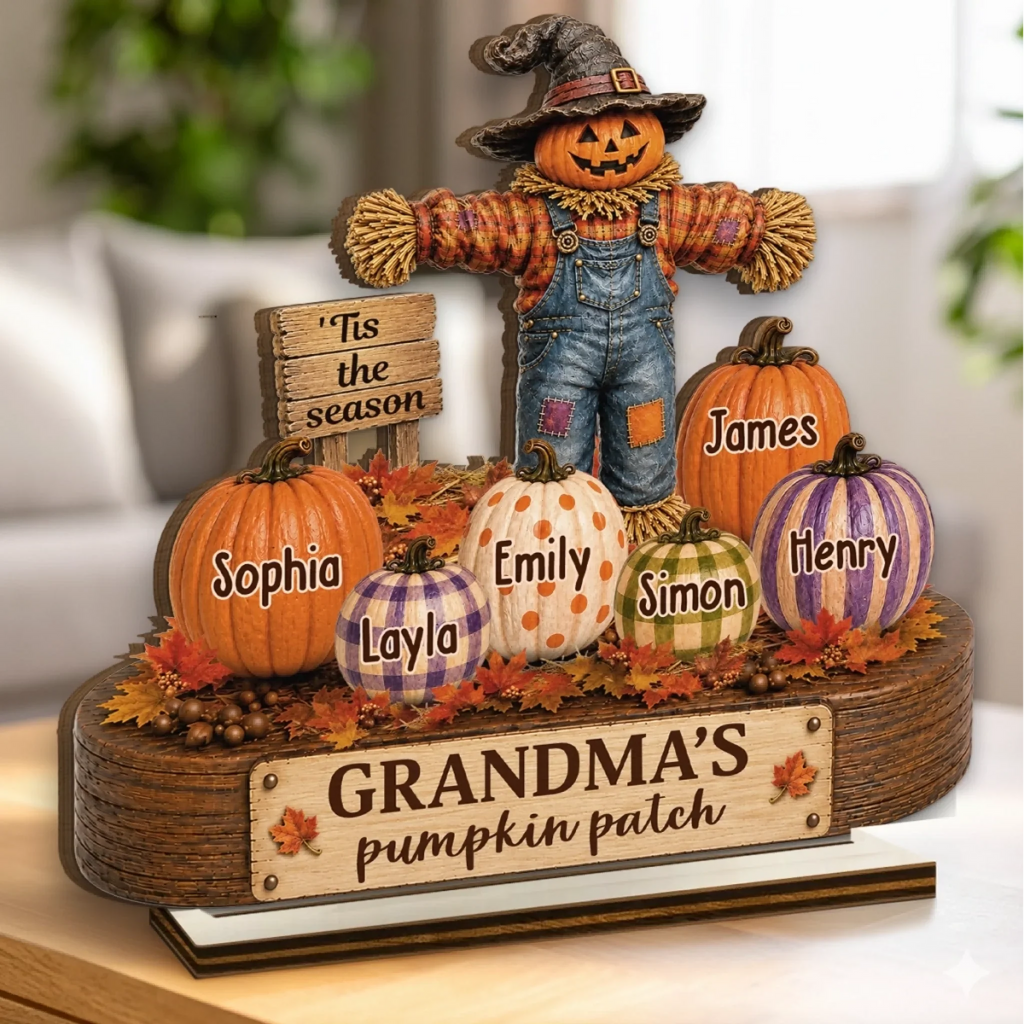 Custom Pumpkin 2-Layered Wooden Plaque - Personalized Birthday Gifts For Mom, Grandma - Making Sweet Fall Memories