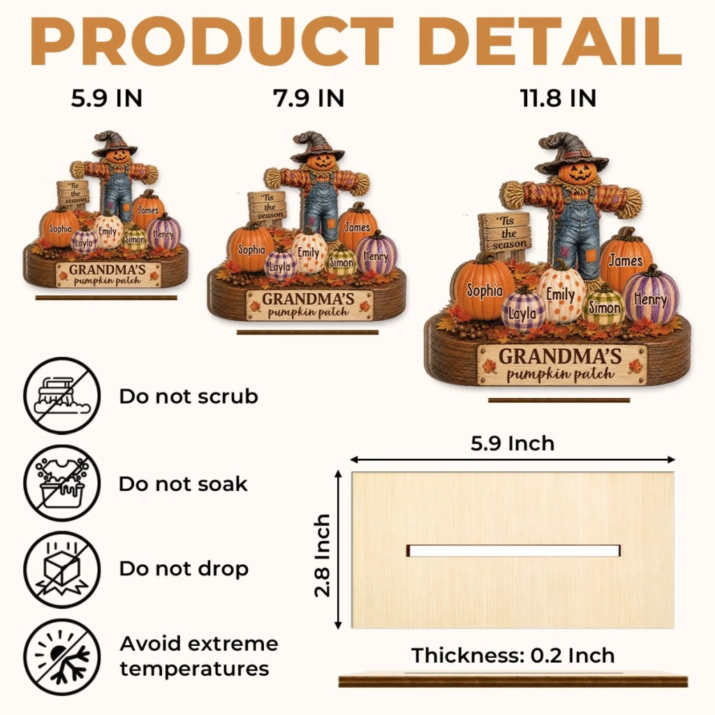 Custom Pumpkin 2-Layered Wooden Plaque - Personalized Birthday Gifts For Mom, Grandma - Making Sweet Fall Memories