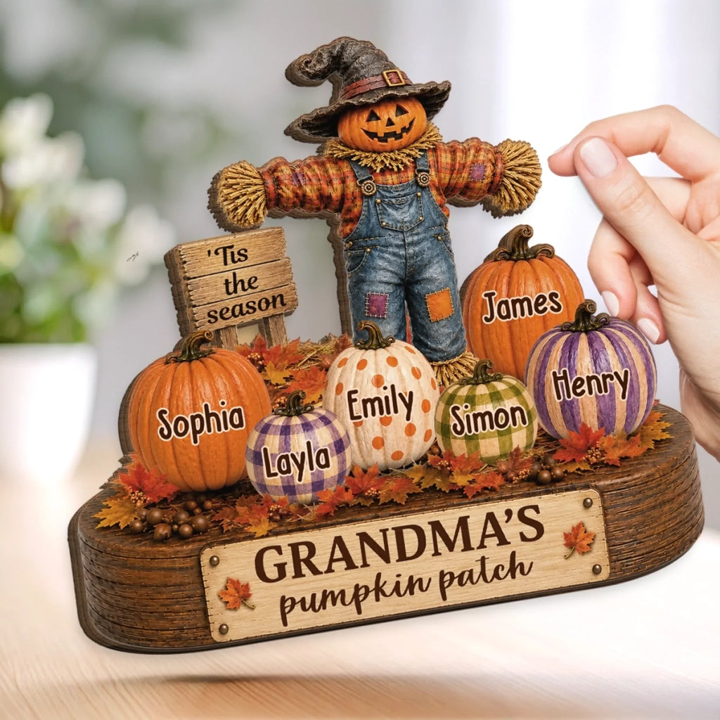 Custom Pumpkin 2-Layered Wooden Plaque - Personalized Birthday Gifts For Mom, Grandma - Making Sweet Fall Memories