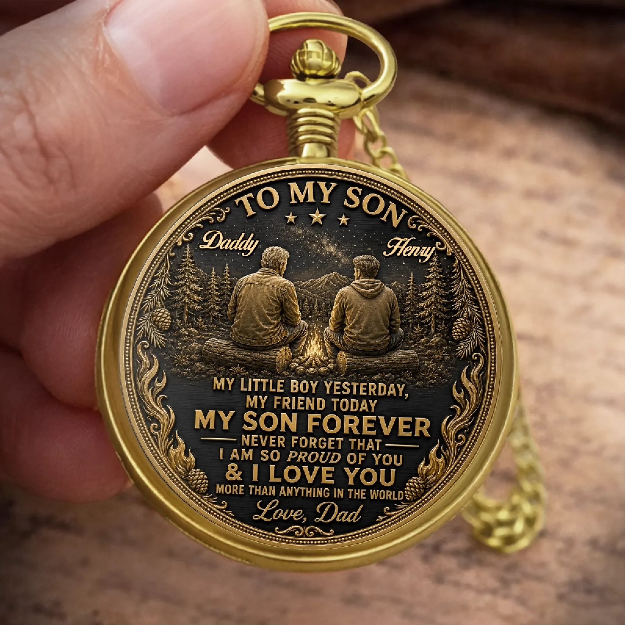Custom Pocket Watch - Personalized Birthday Gifts For Son - My Little Boy My Friend