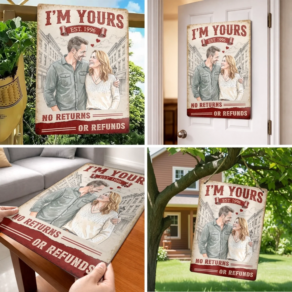 Custom Photo Home Decor Metal Sign - Personalized  Anniversary Wedding Gifts For Husband And Wife, Him And Her - You Are My Favorite Person
