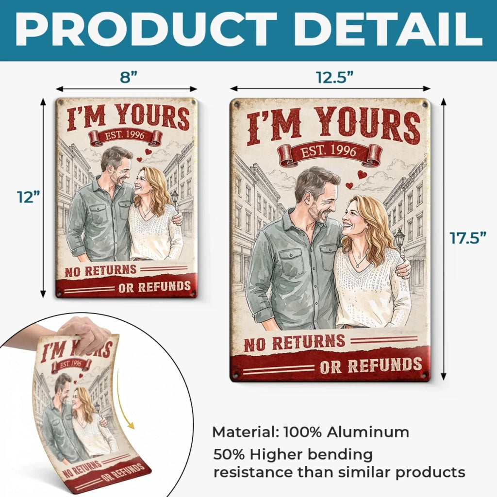Custom Photo Home Decor Metal Sign - Personalized  Anniversary Wedding Gifts For Husband And Wife, Him And Her - You Are My Favorite Person