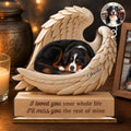 Custom Photo 2-Layered Wooden Plaque - Personalized Pet Christmas Memorial Sympathy Gifts For Dogs, Cats - Forever Chasing Rainbows