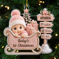 Custom First Christmas Acrylic Ornament - Personalized Baby Shower, Gender Reveal Gifts For New Moms, New Dads, New Parents - Santa's Cutest Little Passenger
