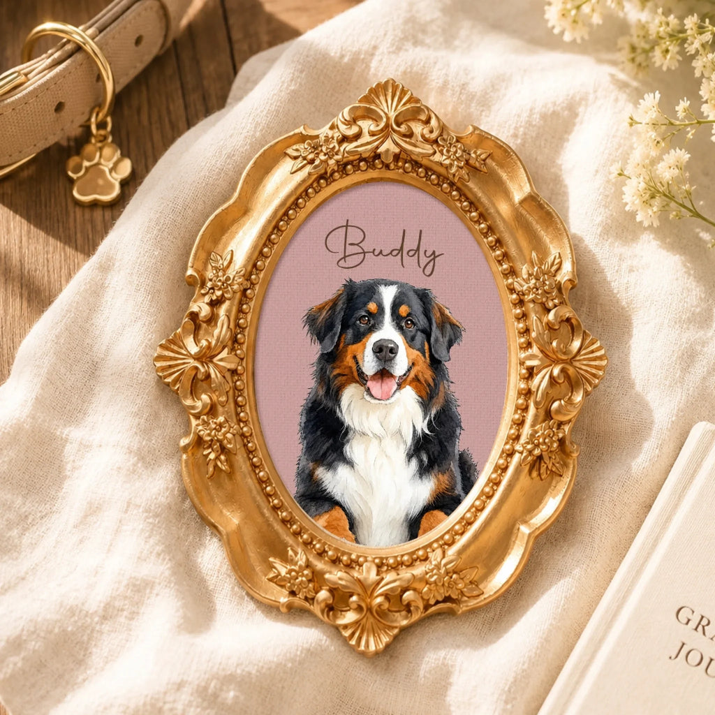 Custom Photo Ornate Mini Frame - Personalized Pet Memorial Sympathy Gifts For Dogs, Cats - Your Pawprints Remain