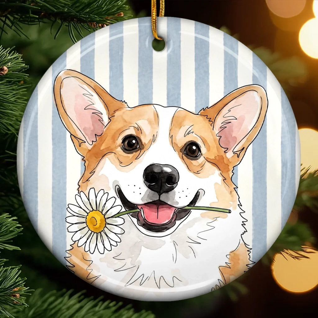 Custom Photo Ceramic Ornament - Personalized Birthday Gifts For Dog Cat Lovers, Dog Dad And Mom, Cat Owners - Merry Christmas My Cute Friend