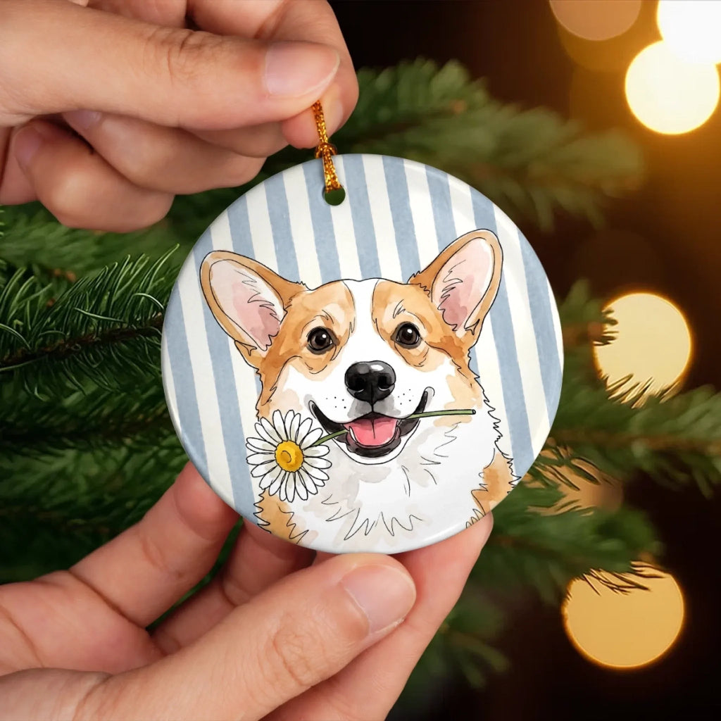 Custom Photo Ceramic Ornament - Personalized Birthday Gifts For Dog Cat Lovers, Dog Dad And Mom, Cat Owners - Merry Christmas My Cute Friend