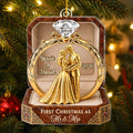 Custom First Christmas Acrylic Ornament - Personalized Anniversary Christmas Wedding Gifts For Husband And Wife, Him And Her - Forever Begins This Christmas