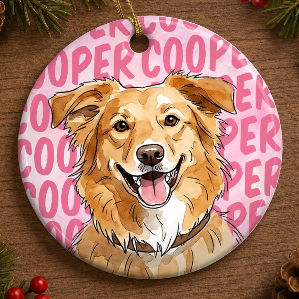 Custom Photo Ceramic Ornament - Personalized Birthday Gifts For Dog Cat Lovers, Dog Dad And Mom, Cat Owners - Merry Christmas From My Heart