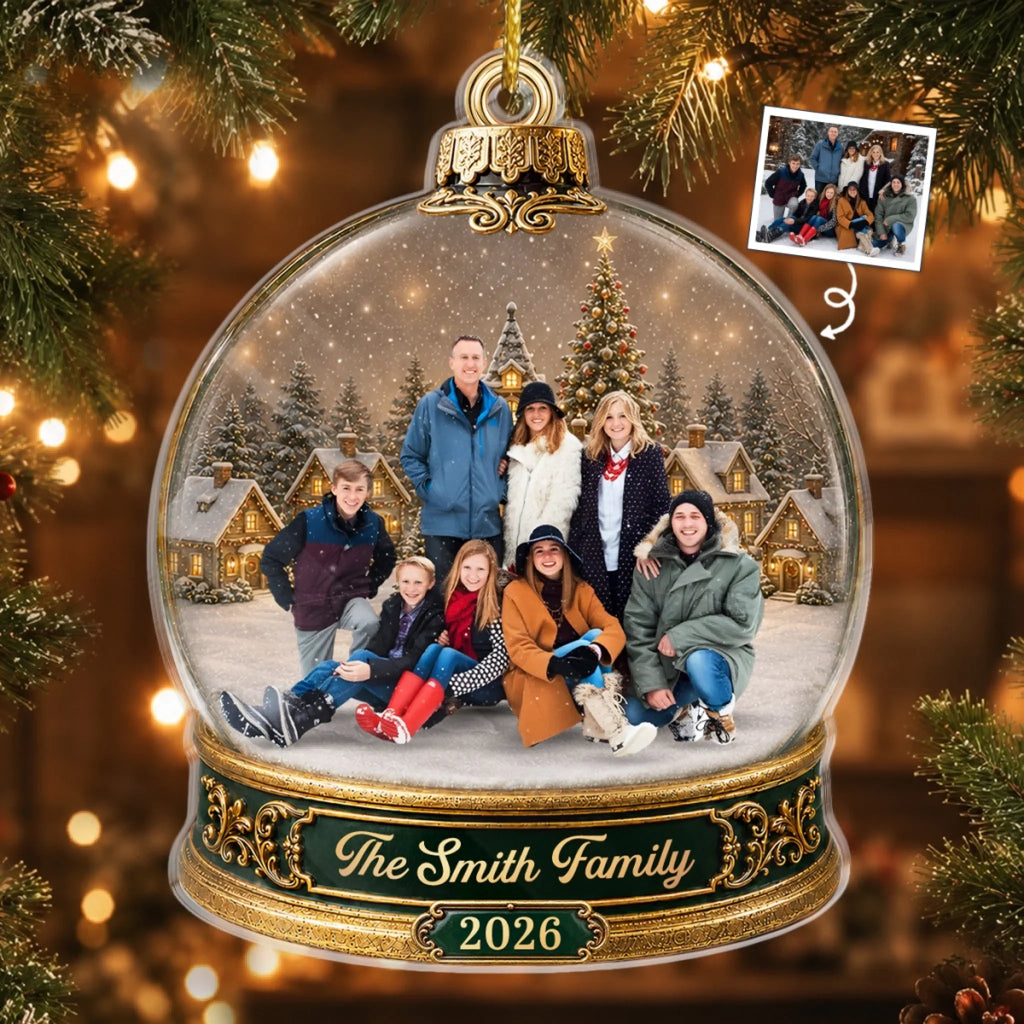 Custom Photo Acrylic Ornament - Personalized Christmas Birthday Gifts For Mom, Dad, Brother, Sister - Christmas With My Loved Ones